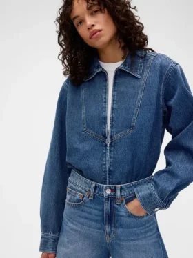 Gap × Victoria Beckham Denim-Hemd mit Reißverschluss