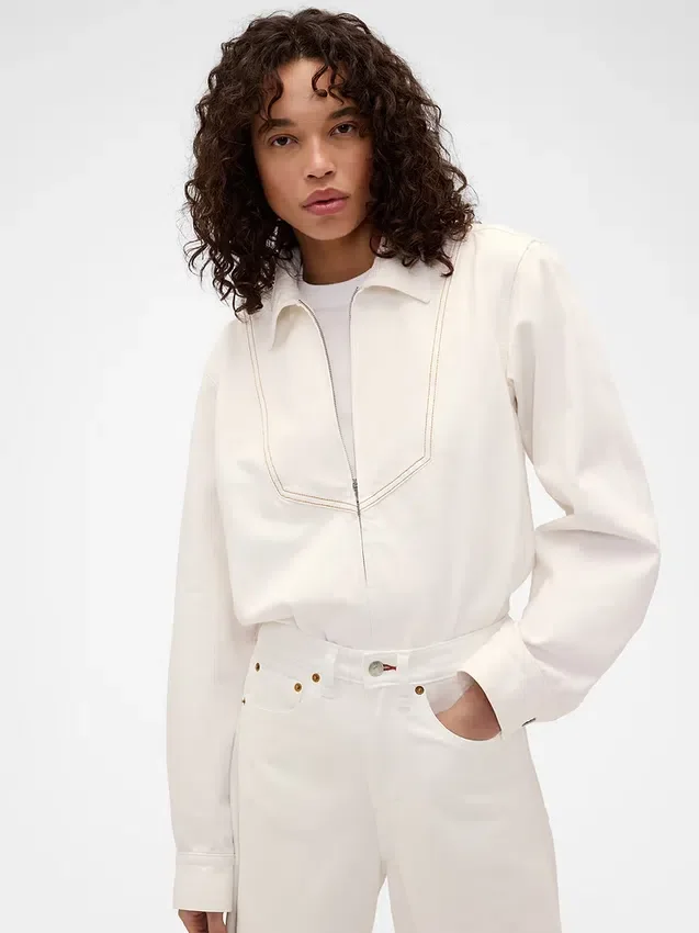 Gap × Victoria Beckham Denim-Hemd mit Reißverschluss