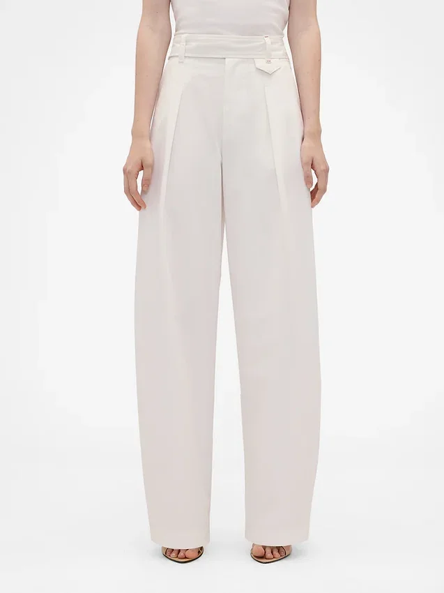 GAP × Victoria Beckham Hoch taillierte Plissee-Hose mit Bogen