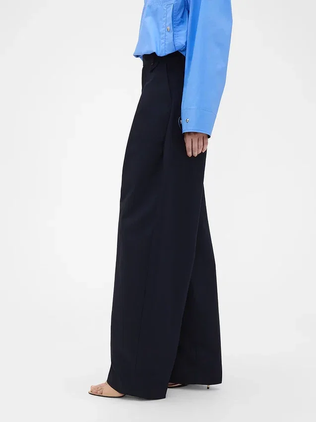 GAP × Victoria Beckham Hoch taillierte Plissee-Hose mit Bogen