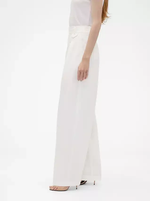 GAP × Victoria Beckham Hoch taillierte Plissee-Hose mit Bogen