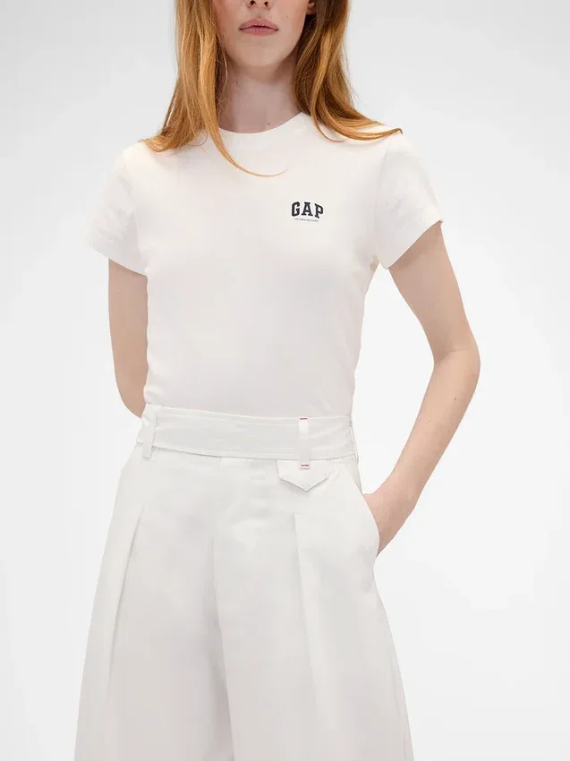 GAP × Victoria Beckham Hoch taillierte Plissee-Hose mit Bogen