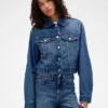 GAP × Victoria Beckham Lässige, kurz geschnittene Jeansjacke