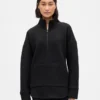 GapFit gesteppter Jacquard-Pullover mit halbem Reißverschluss