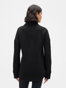 GapFit gesteppter Jacquard-Pullover mit halbem Reißverschluss