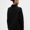 GapFit gesteppter Jacquard-Strickpullover mit Trichterkragen