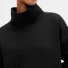 GapFit gesteppter Jacquard-Strickpullover mit Trichterkragen