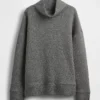 GapFit gesteppter Jacquard-Strickpullover mit Trichterkragen