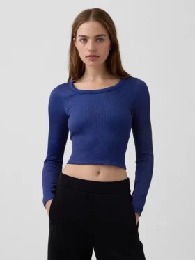 GapFit nahtloses, geripptes Crop-Top