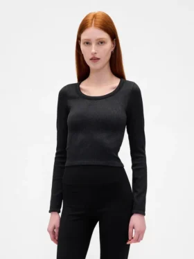 GapFit nahtloses, geripptes Crop-Top