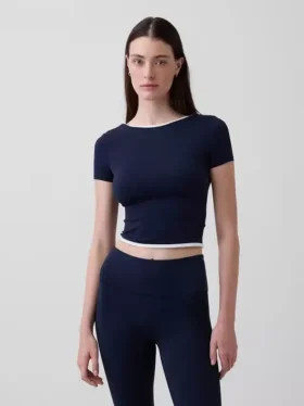 GapFit Smooth Wende-Crop-Top mit Wickeloptik