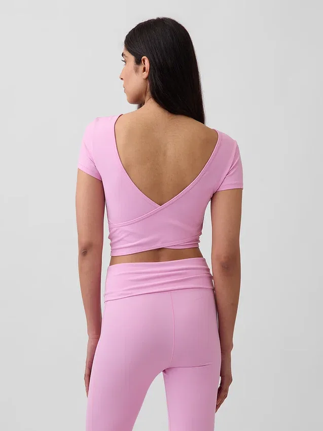 GapFit Smooth Wende-Crop-Top mit Wickeloptik
