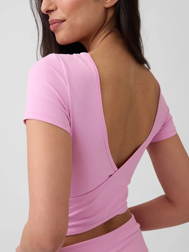 GapFit Smooth Wende-Crop-Top mit Wickeloptik