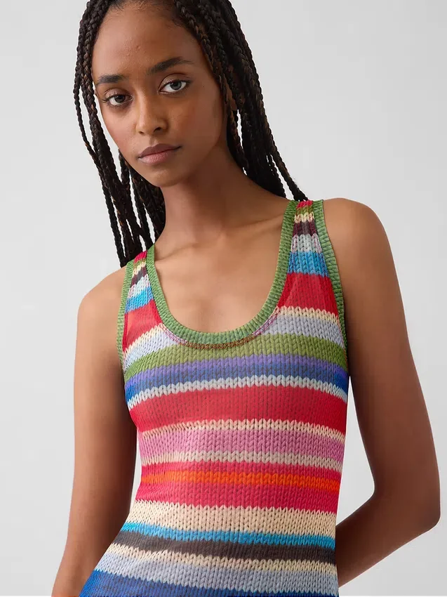 Gapstudio „Happy Stripe“ – Transparentes Maxikleid