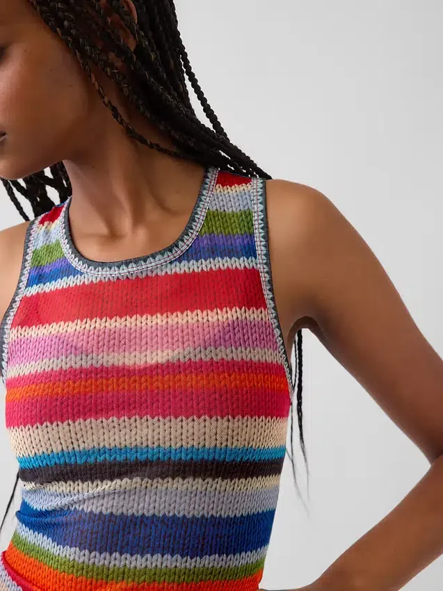 Gapstudio „Happy Stripe“ – Transparentes Tanktop