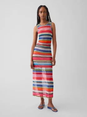 Gapstudio Maxirock aus transparentem Stoff mit „Happy Stripe“-Muster