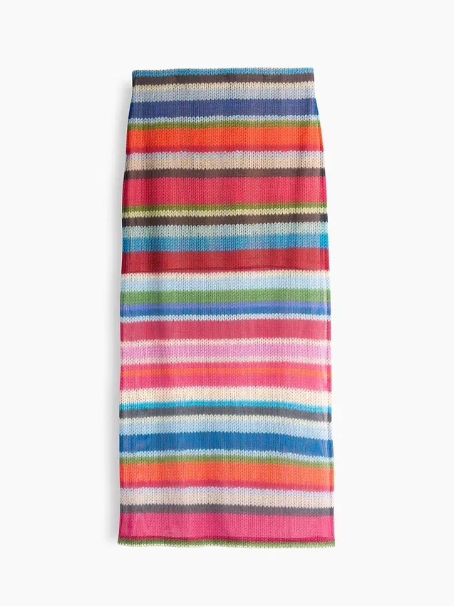 Gapstudio Maxirock aus transparentem Stoff mit „Happy Stripe“-Muster