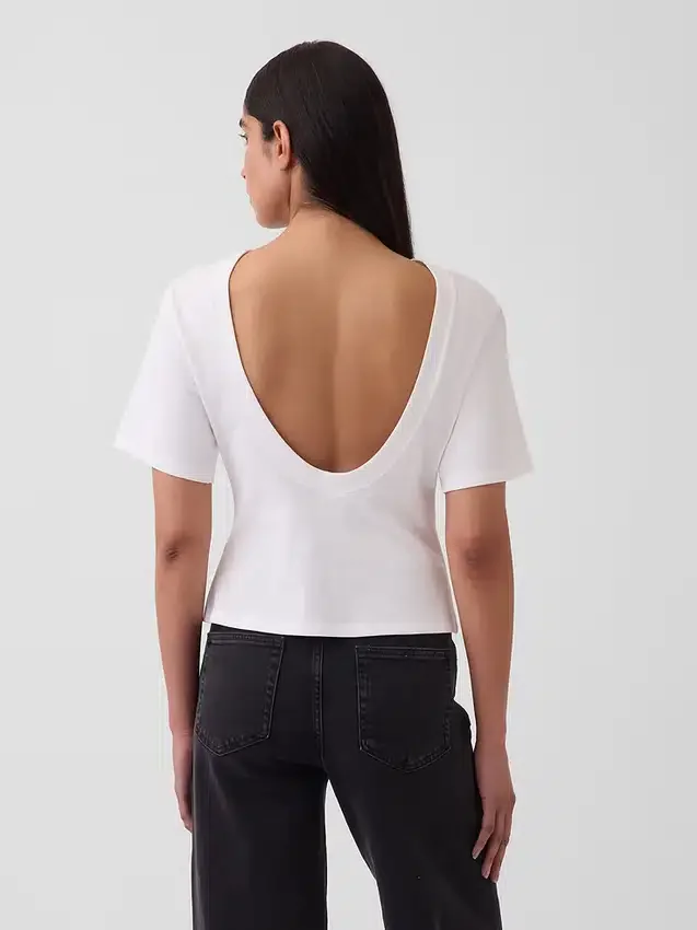 Gapstudio T-Shirt mit Rundhalsausschnitt und Tasche am Rücken
