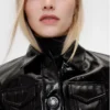 Gapstudio Vegane Lackleder-Crop-Jacke
