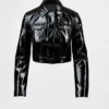 Gapstudio Vegane Lackleder-Crop-Jacke