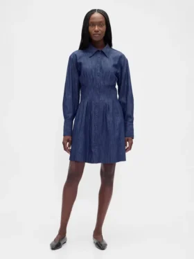 Gefaltetes Mini-Hemdkleid