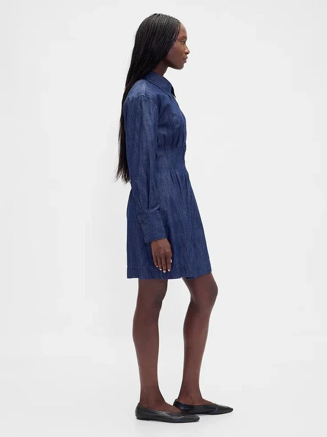 Gefaltetes Mini-Hemdkleid