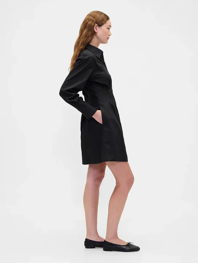 Gefaltetes Mini-Hemdkleid