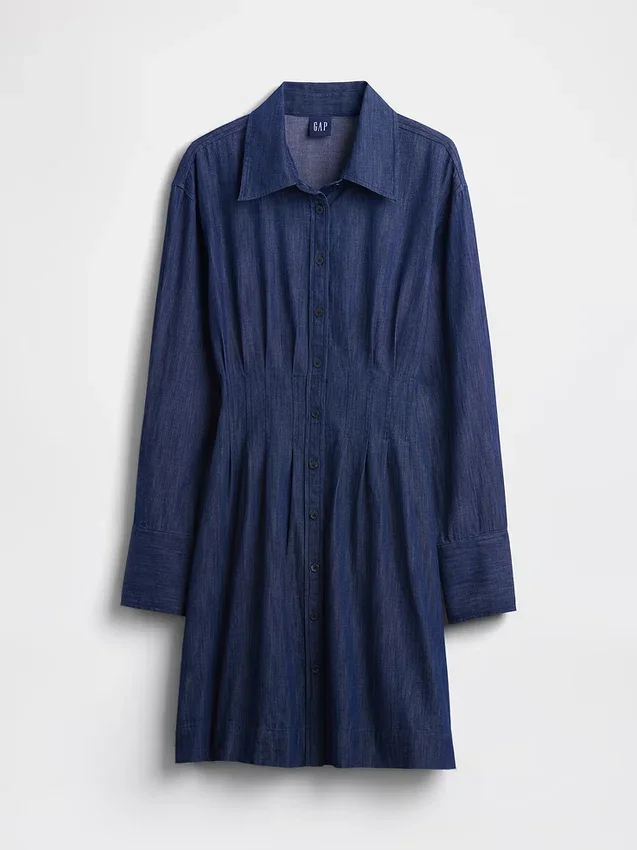 Gefaltetes Mini-Hemdkleid