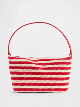 Gehäkelte Mini-Tasche mit Streifenmuster