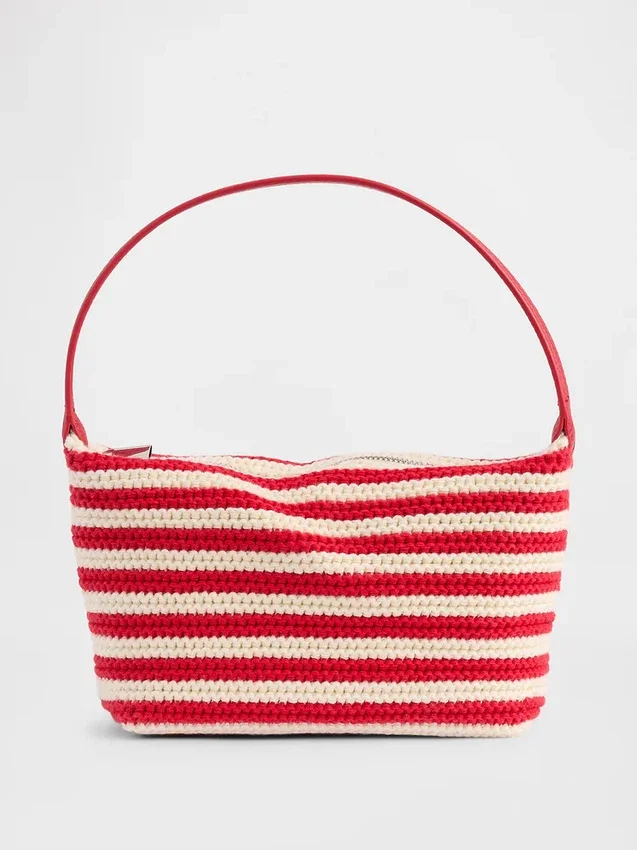 Gehäkelte Mini-Tasche mit Streifenmuster