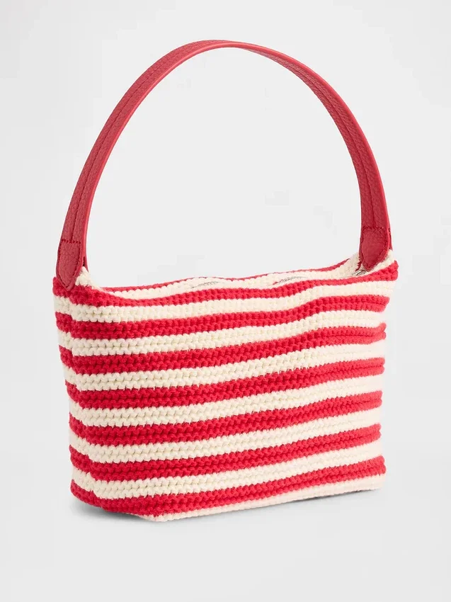 Gehäkelte Mini-Tasche mit Streifenmuster
