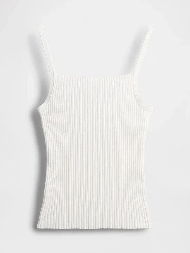 Gekürztes Tanktop aus geripptem Pullover