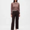 Gerad geschnittene Knöchelhose aus Twill mit hoher Leibhöhe