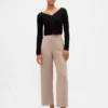Gerad geschnittene Knöchelhose aus Twill mit hoher Leibhöhe