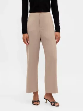 Gerad geschnittene Knöchelhose aus Twill mit hoher Leibhöhe