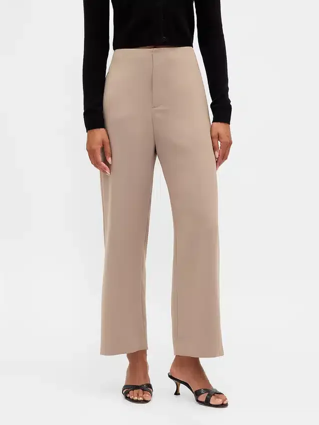Gerad geschnittene Knöchelhose aus Twill mit hoher Leibhöhe