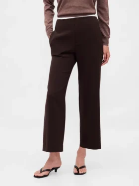Gerad geschnittene Knöchelhose aus Twill mit hoher Leibhöhe