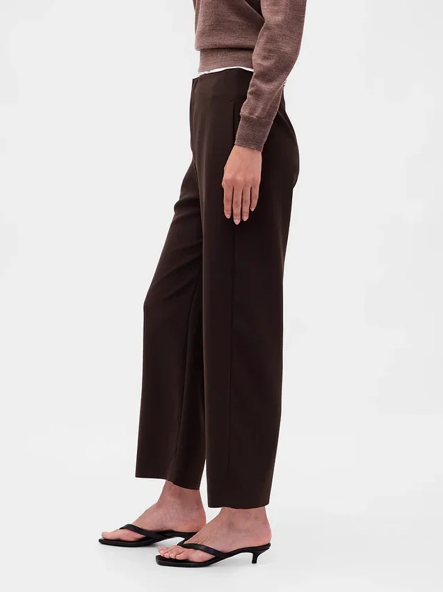 Gerad geschnittene Knöchelhose aus Twill mit hoher Leibhöhe