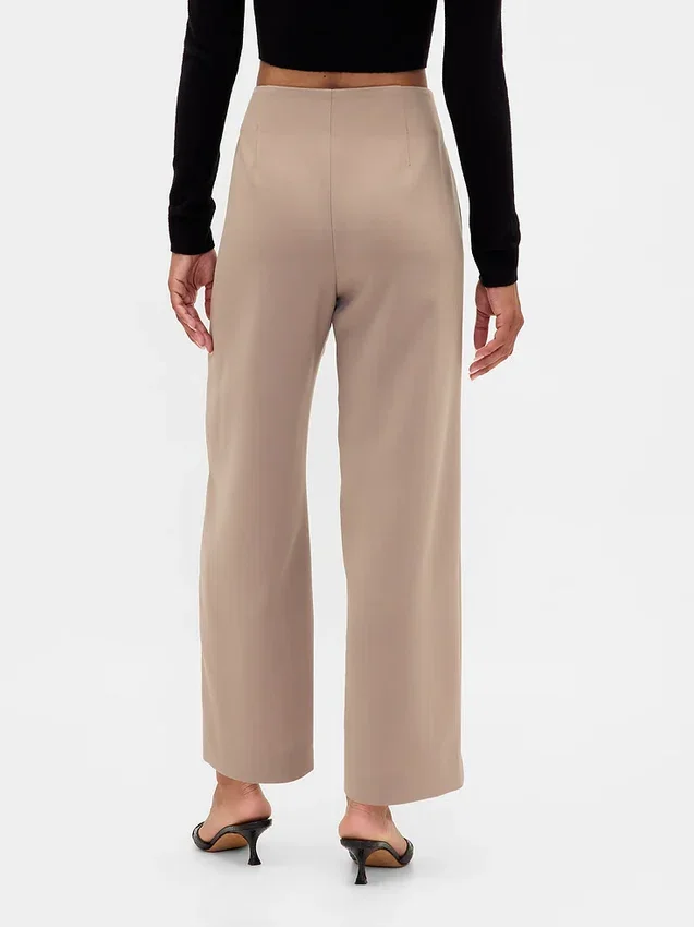 Gerad geschnittene Knöchelhose aus Twill mit hoher Leibhöhe