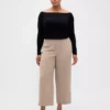 Gerad geschnittene Knöchelhose aus Twill mit hoher Leibhöhe