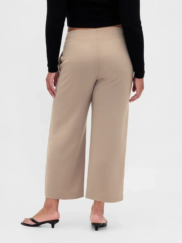 Gerad geschnittene Knöchelhose aus Twill mit hoher Leibhöhe