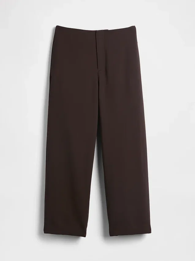 Gerad geschnittene Knöchelhose aus Twill mit hoher Leibhöhe