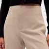 Gerad geschnittene Knöchelhose aus Twill mit hoher Leibhöhe