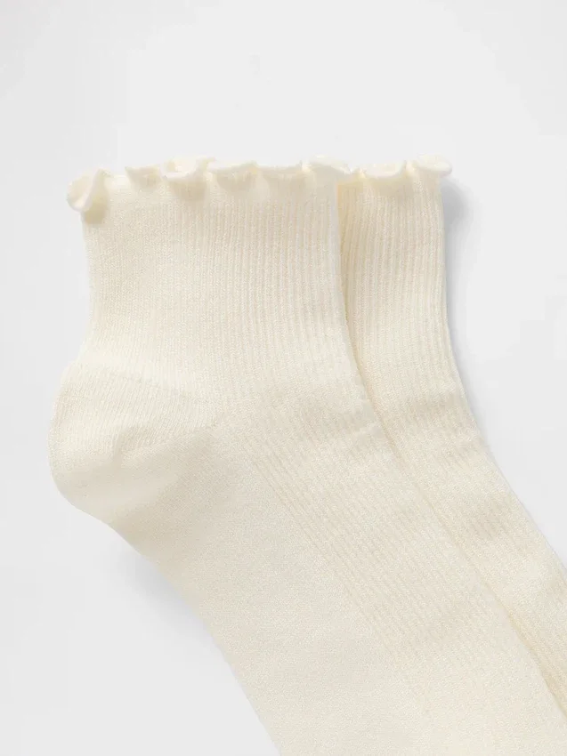 Gerippte Rüschen-Socken