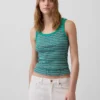 Geripptes Tanktop mit U-Ausschnitt