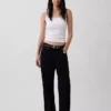 Geripptes Tanktop mit U-Ausschnitt