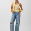 Geripptes Tanktop mit U-Ausschnitt