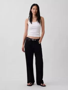 Geripptes Tanktop mit U-Ausschnitt