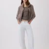 Geripptes Tanktop mit U-Ausschnitt