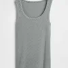 Geripptes Tanktop mit U-Ausschnitt